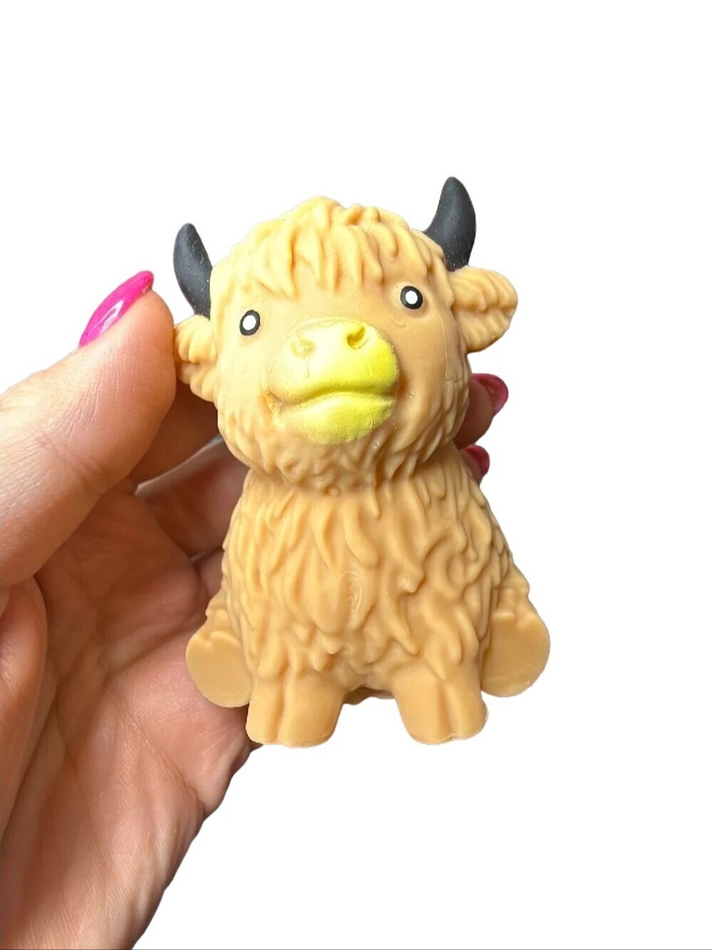 3" LIGHT BROWN HIGHLAND COW SQUISH